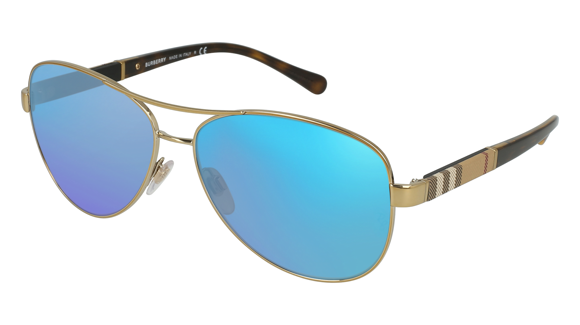 Light Gold, Blue-Mirrored