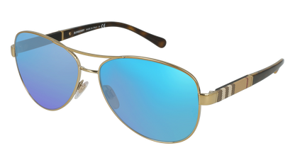 Light Gold, Blue-Mirrored