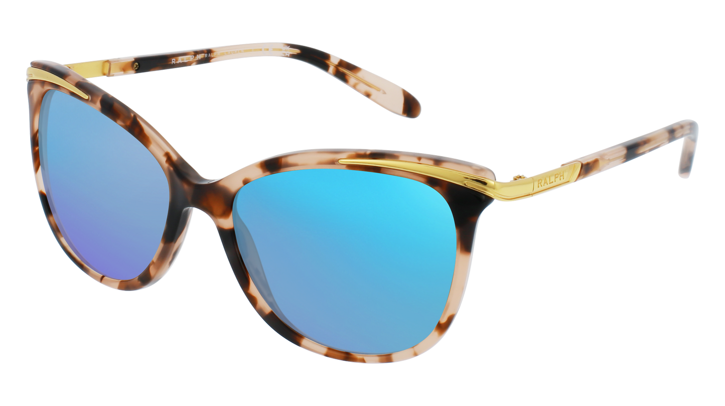 Shiny Pink Tortoise & Gold, Blue-Mirrored