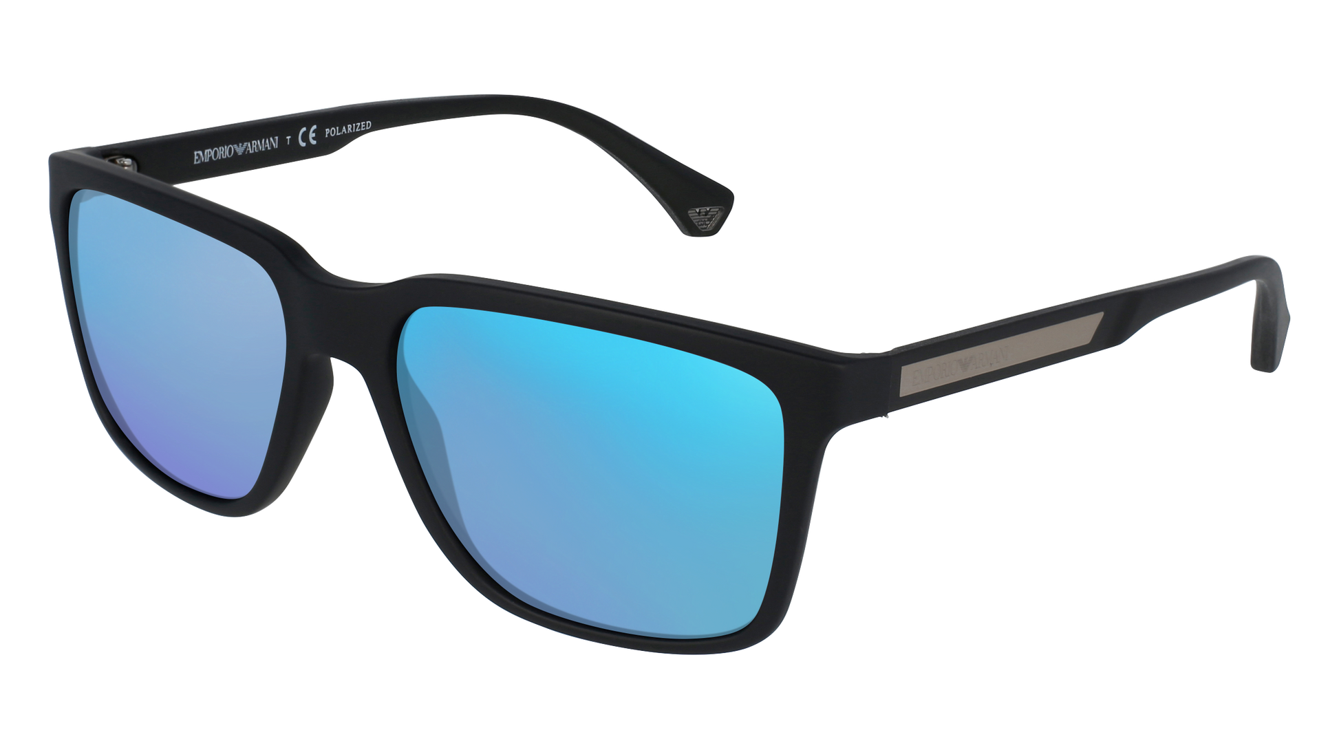 Rubber Black, Blue-Mirrored