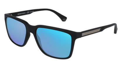 Rubber Black, Blue-Mirrored