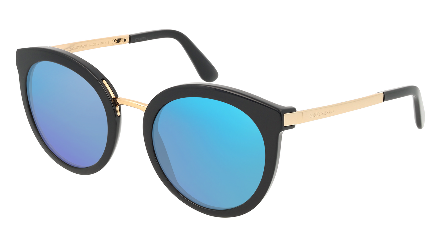 Black, Blue-Mirrored