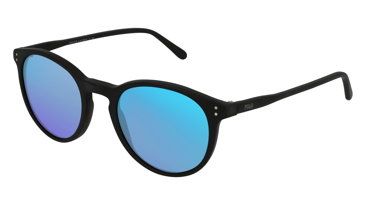 Matte Black, Blue-Mirrored