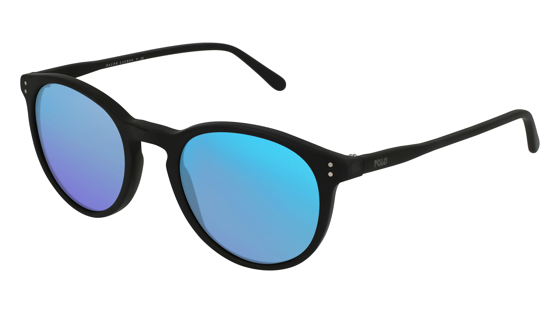 Matte Black, Blue-Mirrored