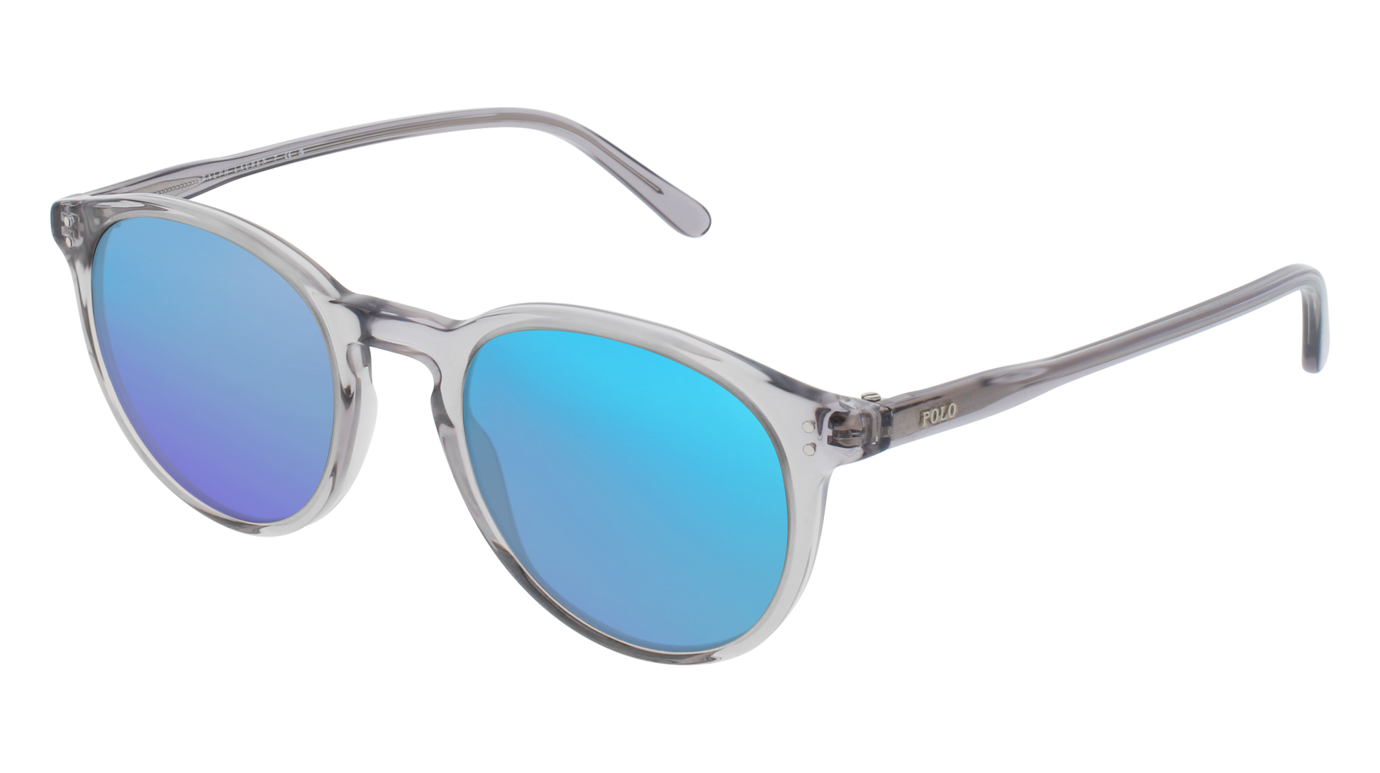 Transparent Grey, Blue-Mirrored