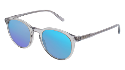 Transparent Grey, Blue-Mirrored