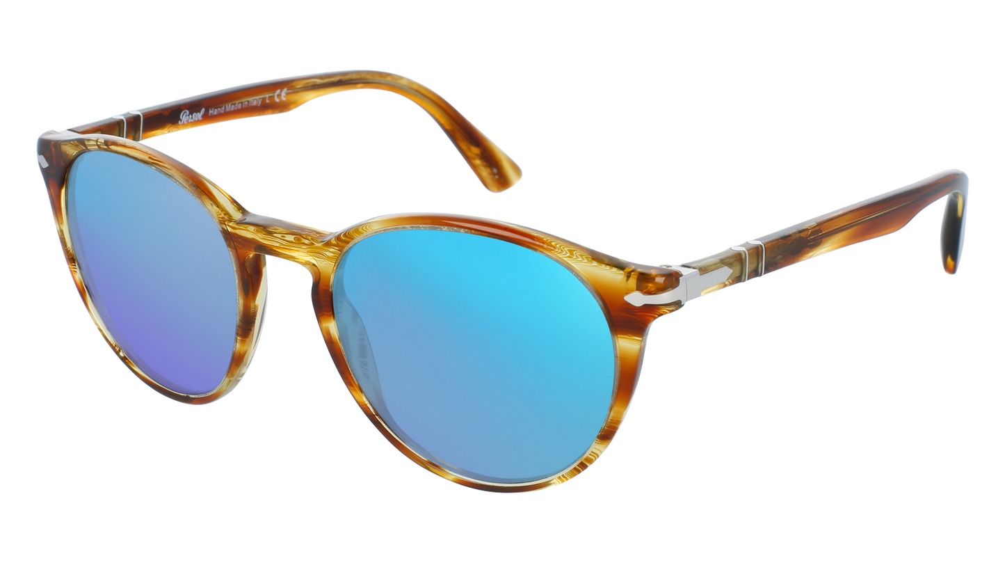 Brown Striped Yellow, Blue-Mirrored