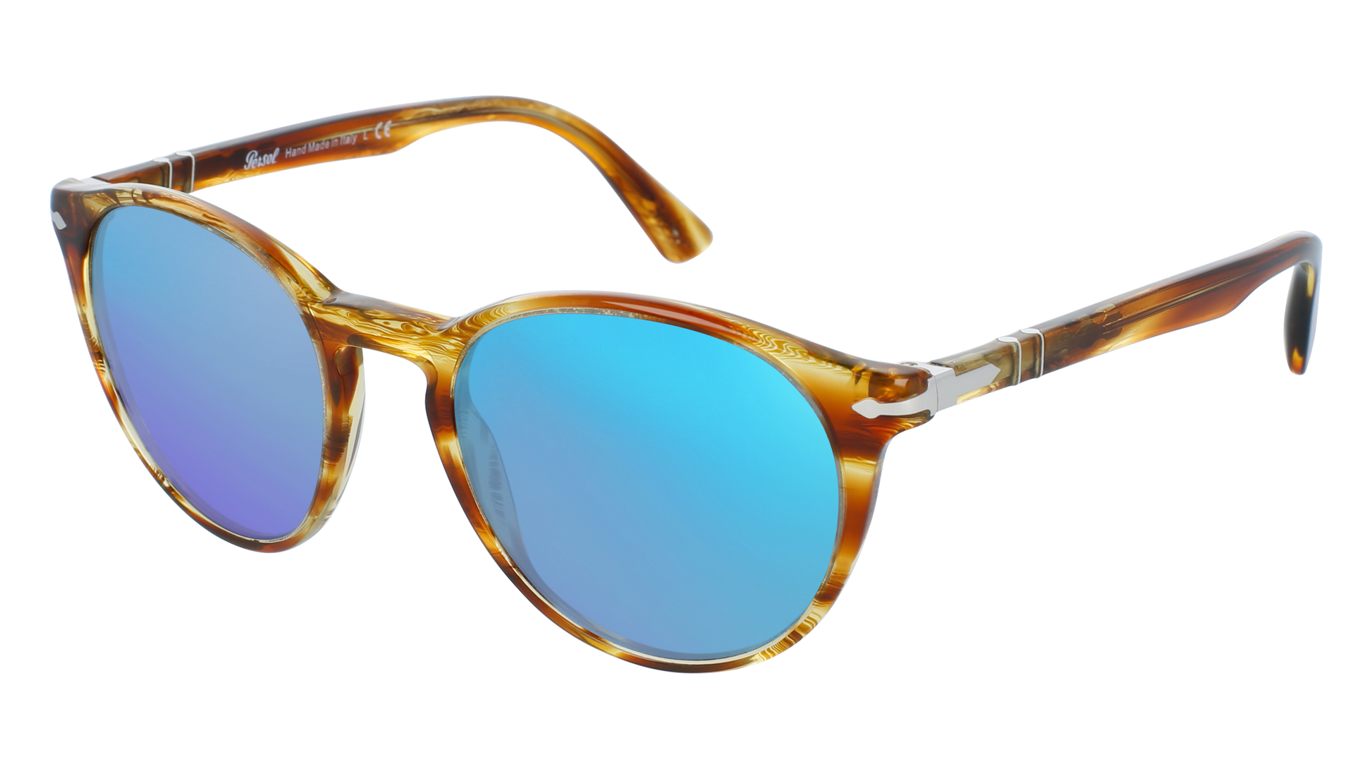 Brown Striped Yellow, Blue-Mirrored