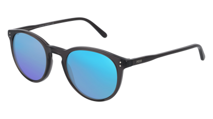 Shiny Black Crystal, Blue-Mirrored