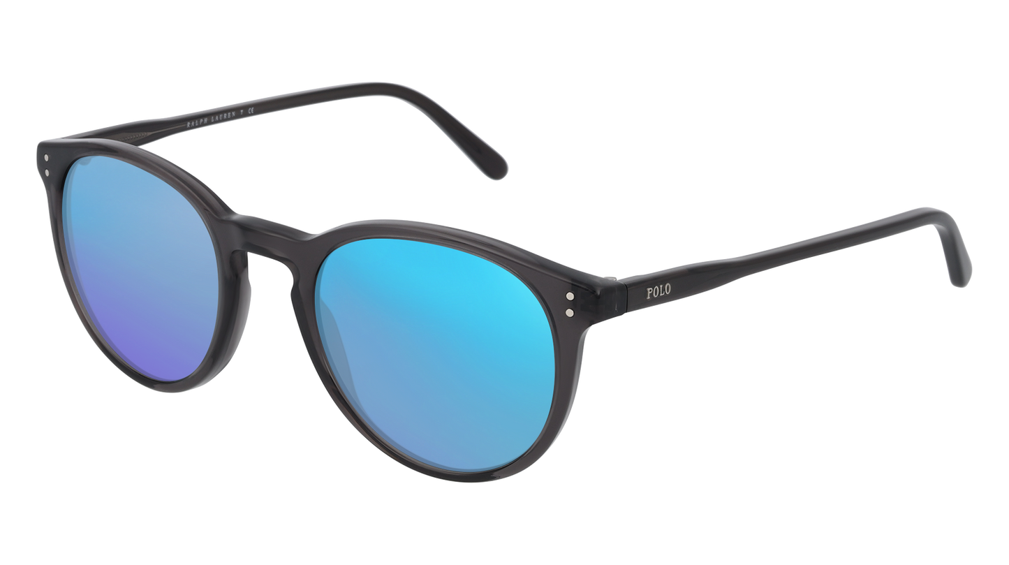 Shiny Black Crystal, Blue-Mirrored