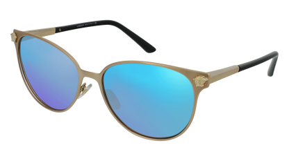 Black/Pale Gold, Blue-Mirrored