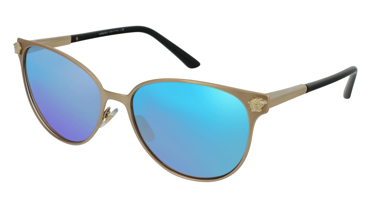 Black/Pale Gold, Blue-Mirrored