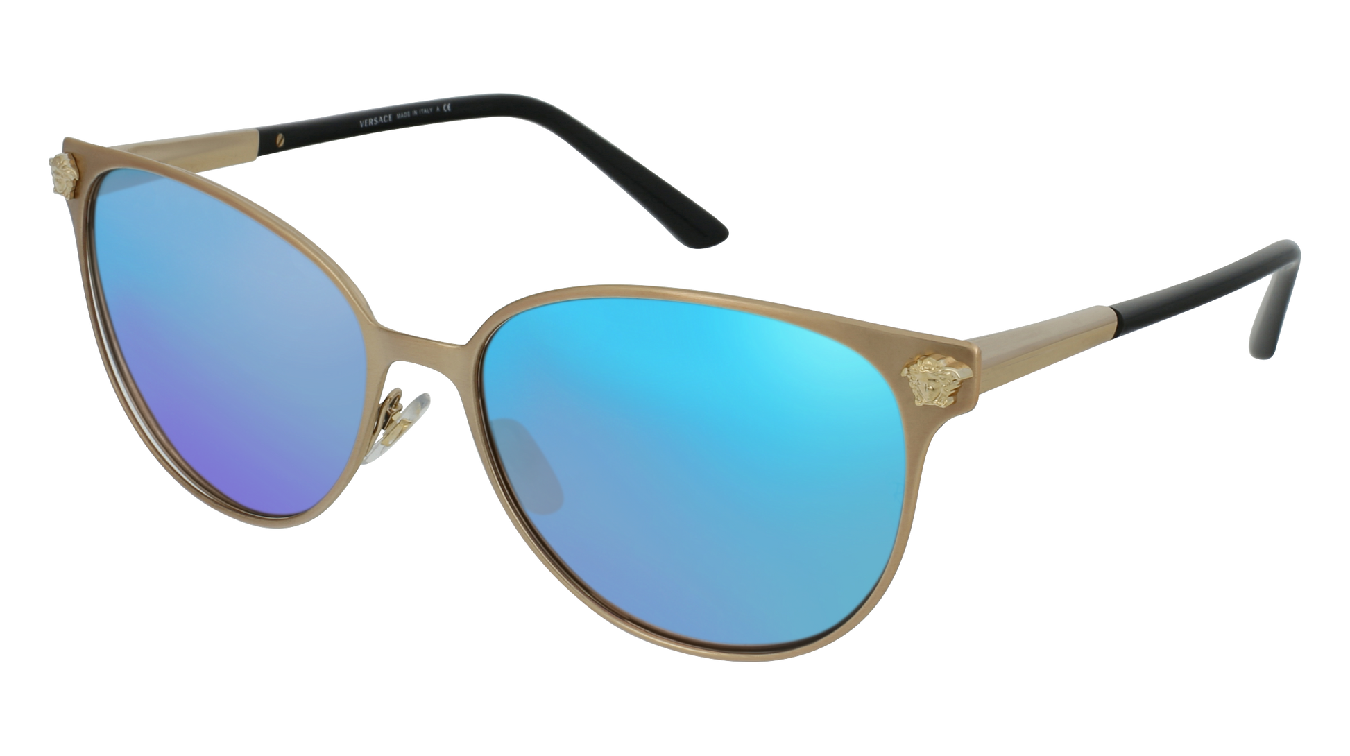 Black/Pale Gold, Blue-Mirrored