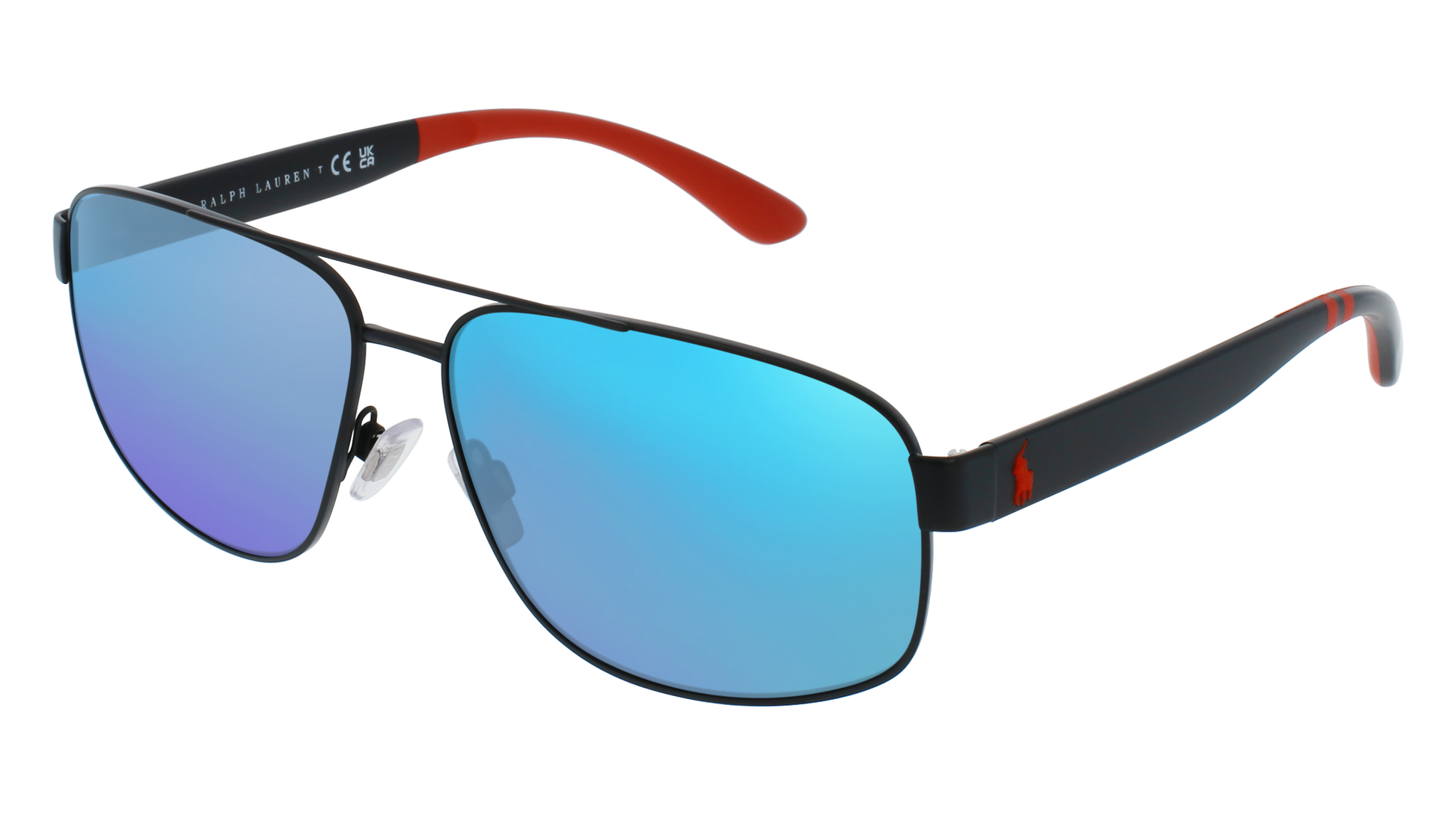 Matte Black, Blue-Mirrored