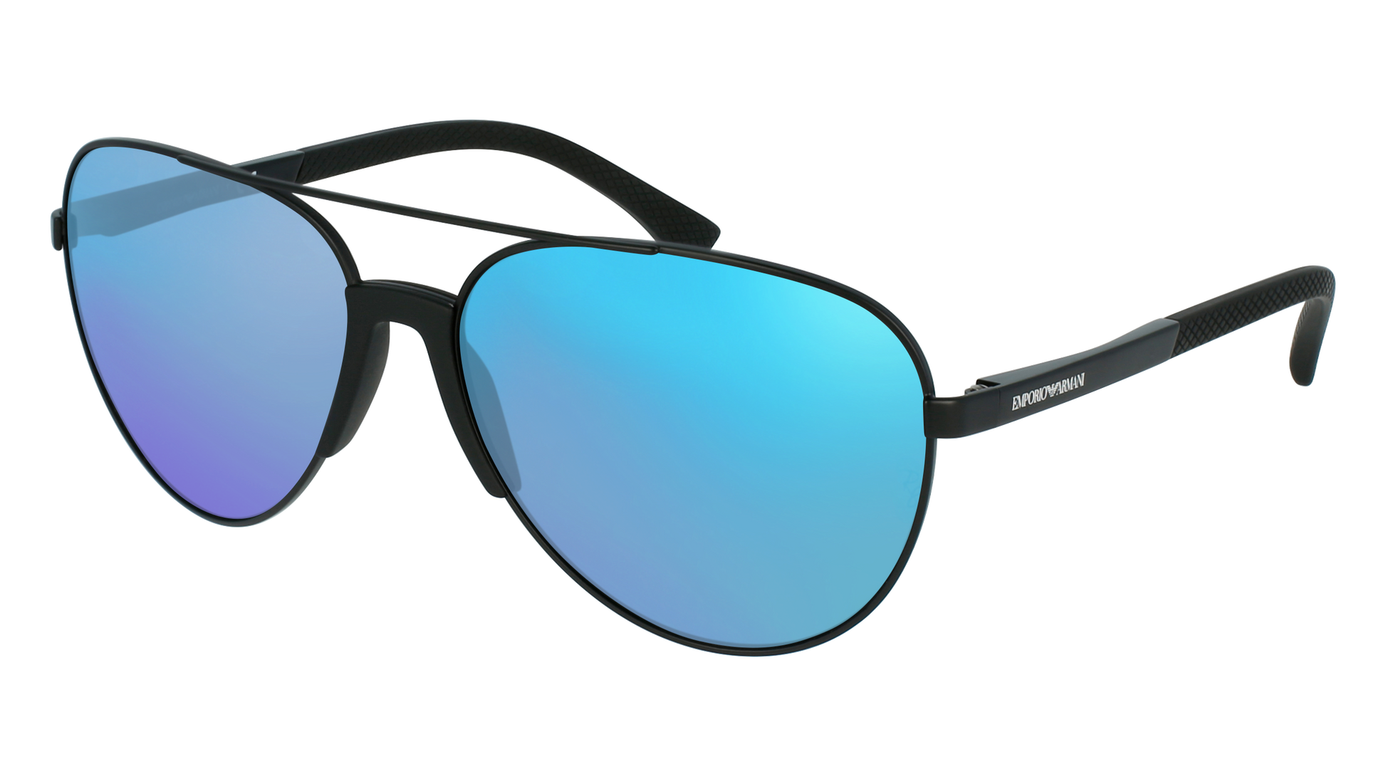 Matte Black, Blue-Mirrored