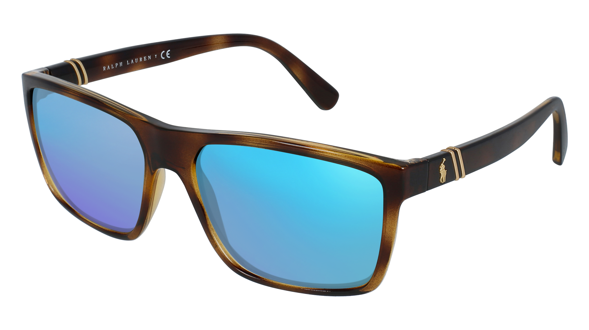Shiny Transparent Dark Havana, Blue-Mirrored