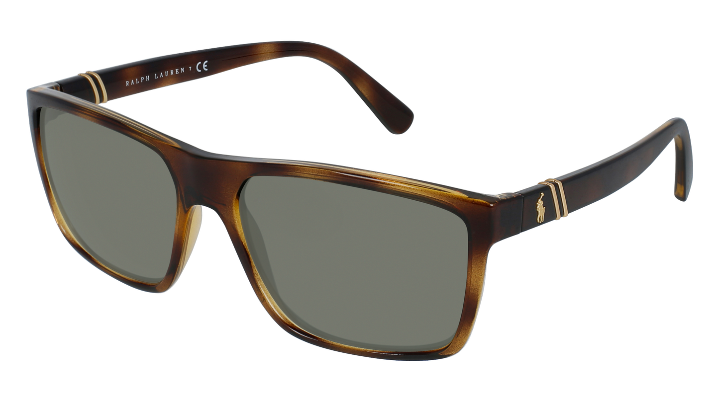 Shiny Transparent Dark Havana, Green-Polarized