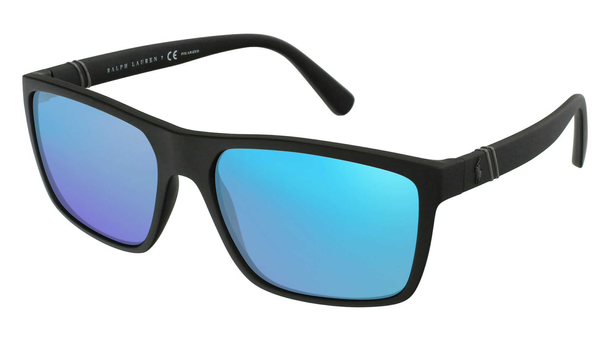 Matte Black, Blue-Mirrored