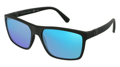 Matte Black, Blue-Mirrored