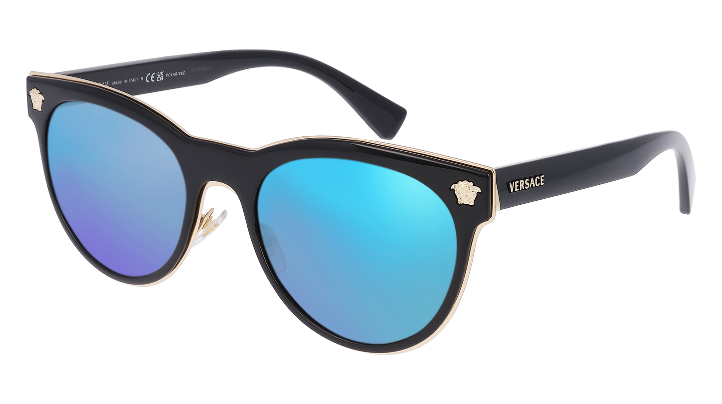 Black, Blue-Mirrored