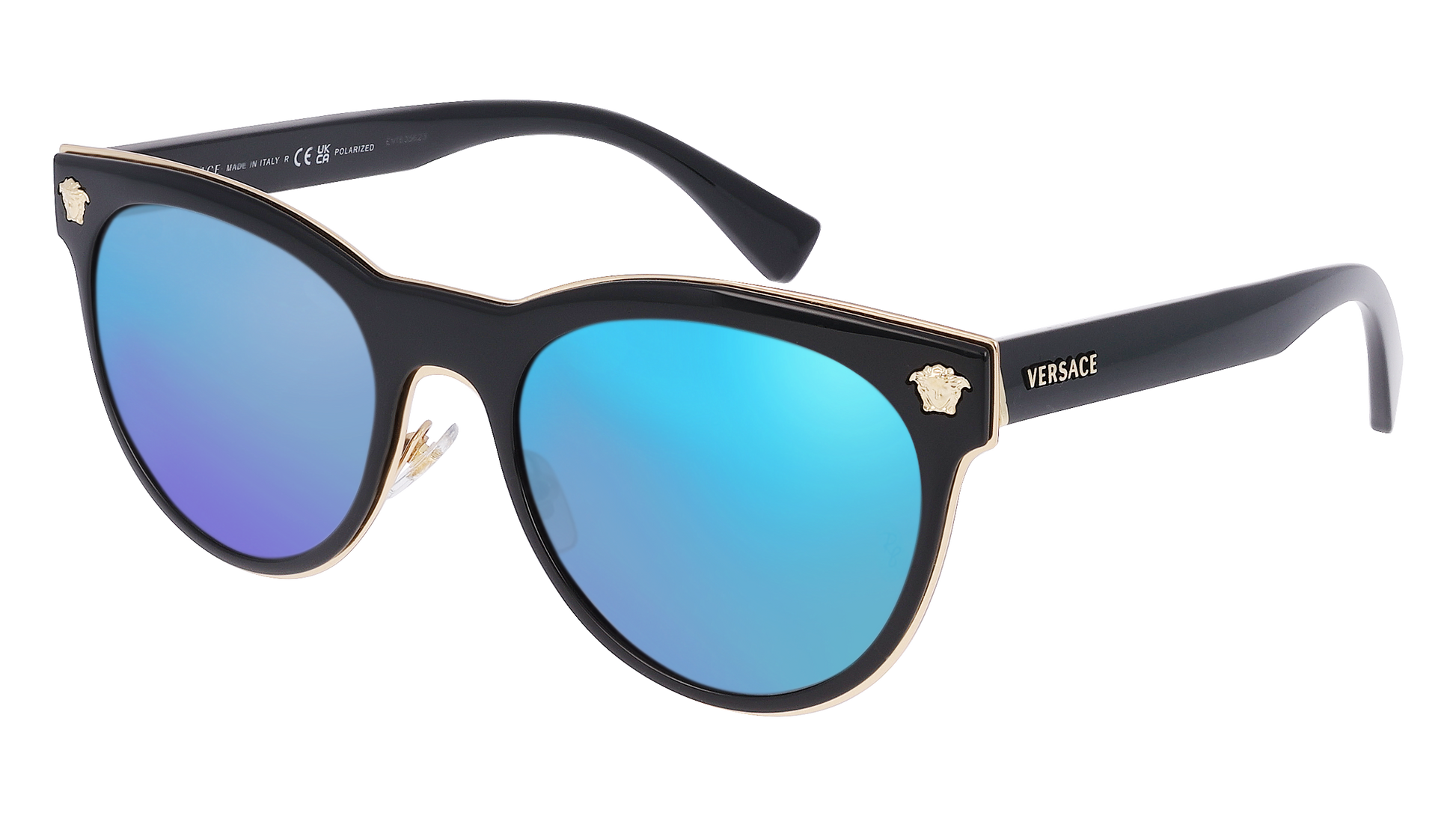 Black, Blue-Mirrored