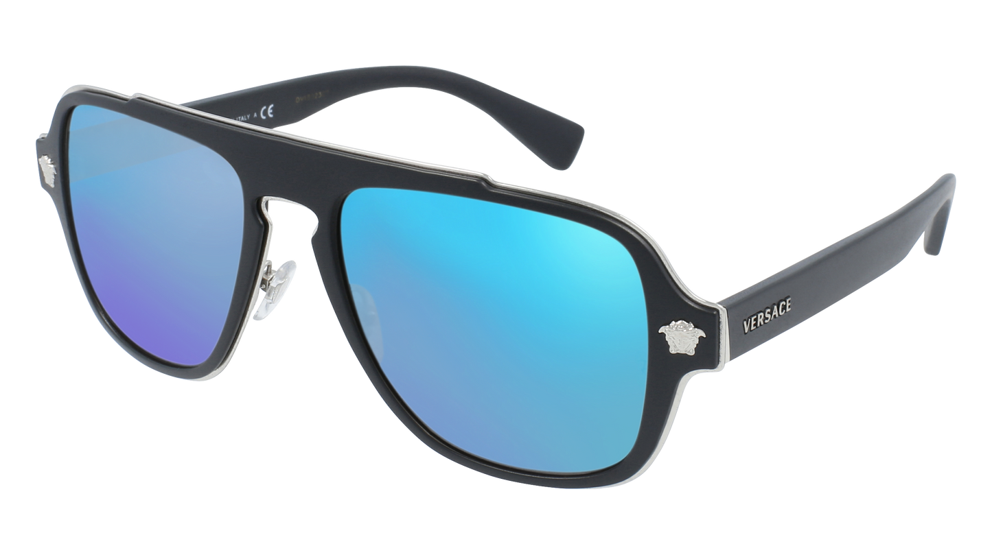 Black, Blue-Mirrored