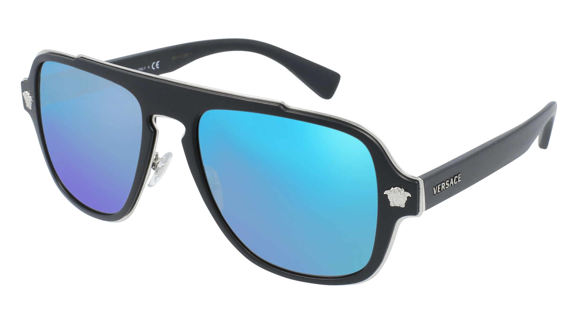 Black, Blue-Mirrored