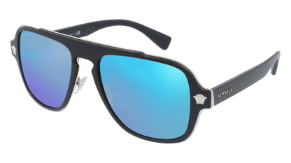 Black, Blue-Mirrored