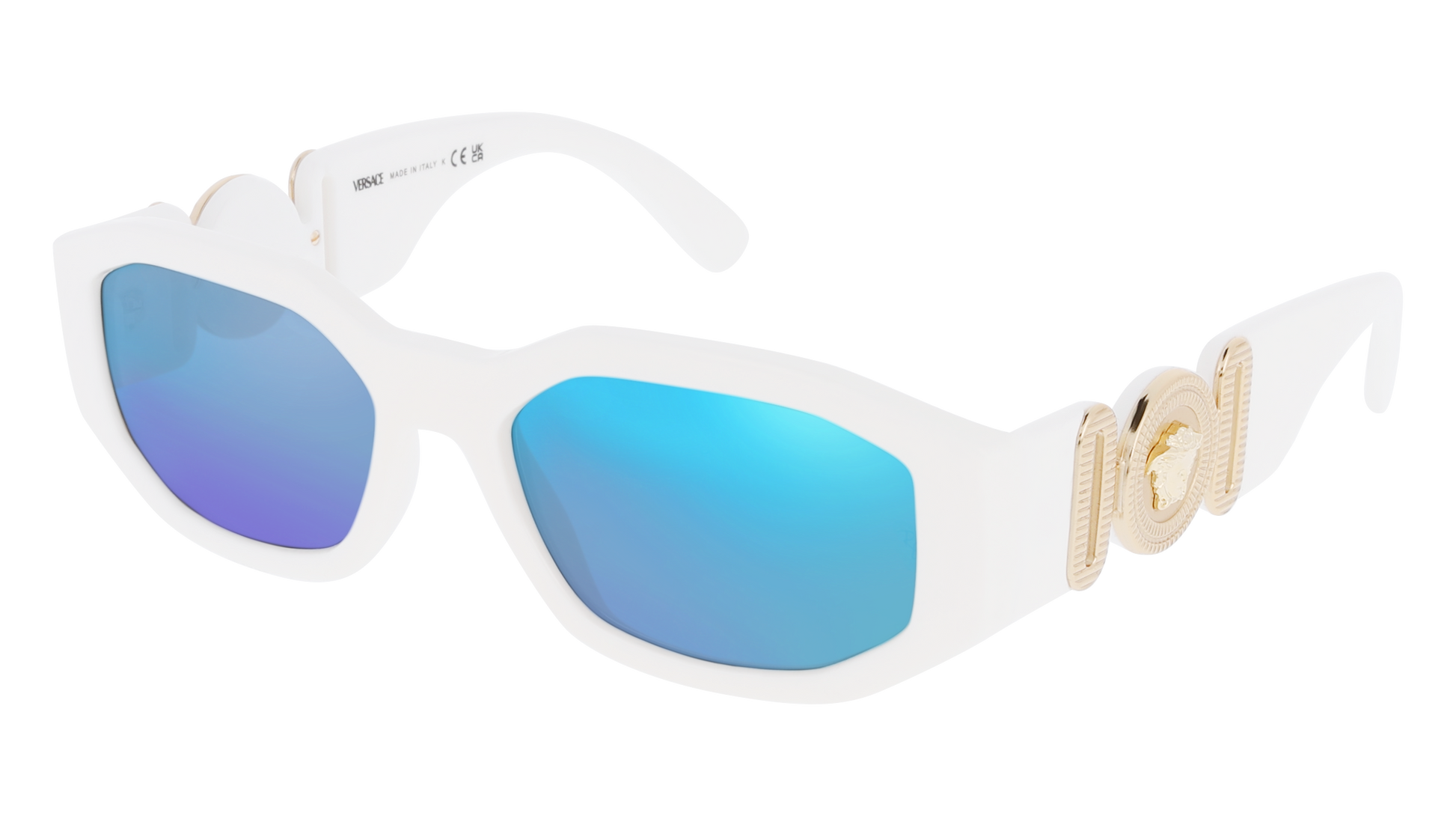 White, Blue-Mirrored