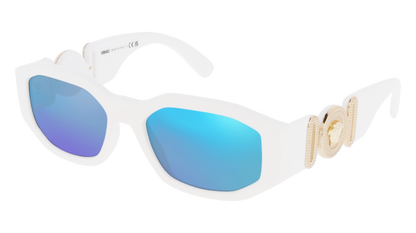 White, Blue-Mirrored