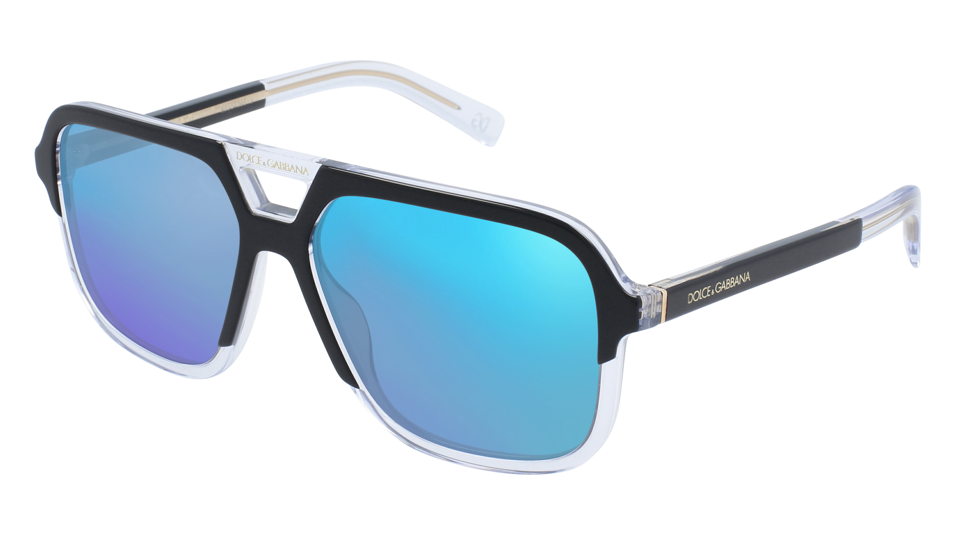 Top Black On Crystal, Blue-Mirrored