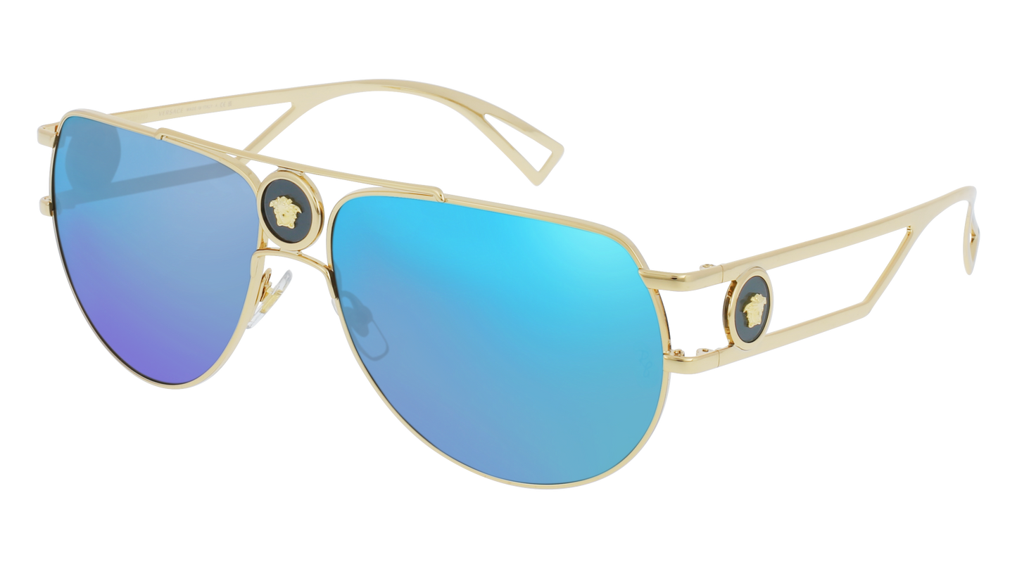 Gold, Blue-Mirrored