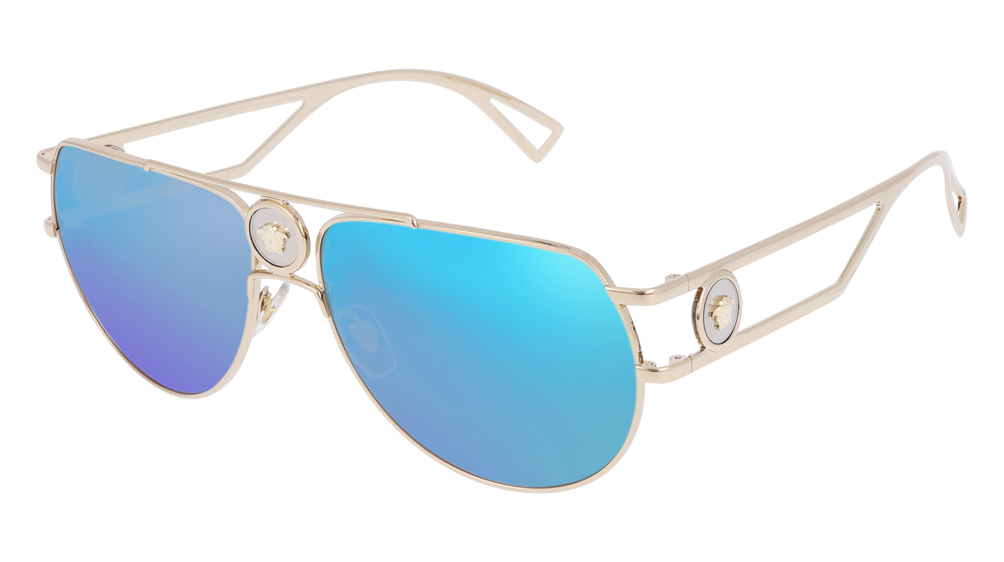 Pale Gold, Blue-Mirrored