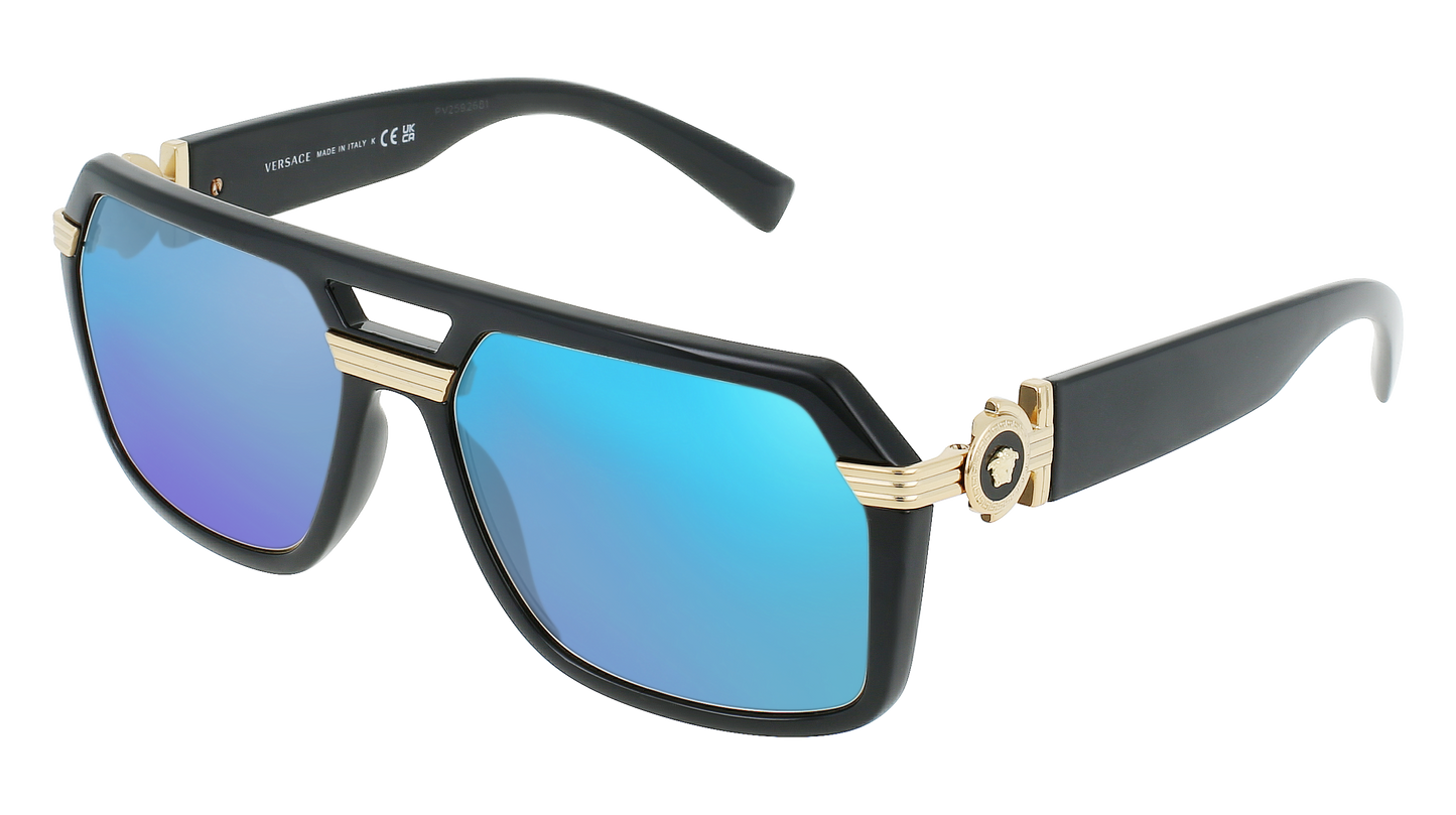 Black, Blue-Mirrored