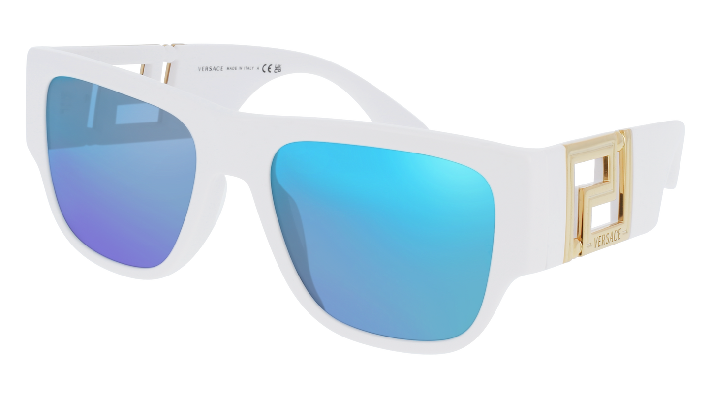 White, Blue-Mirrored