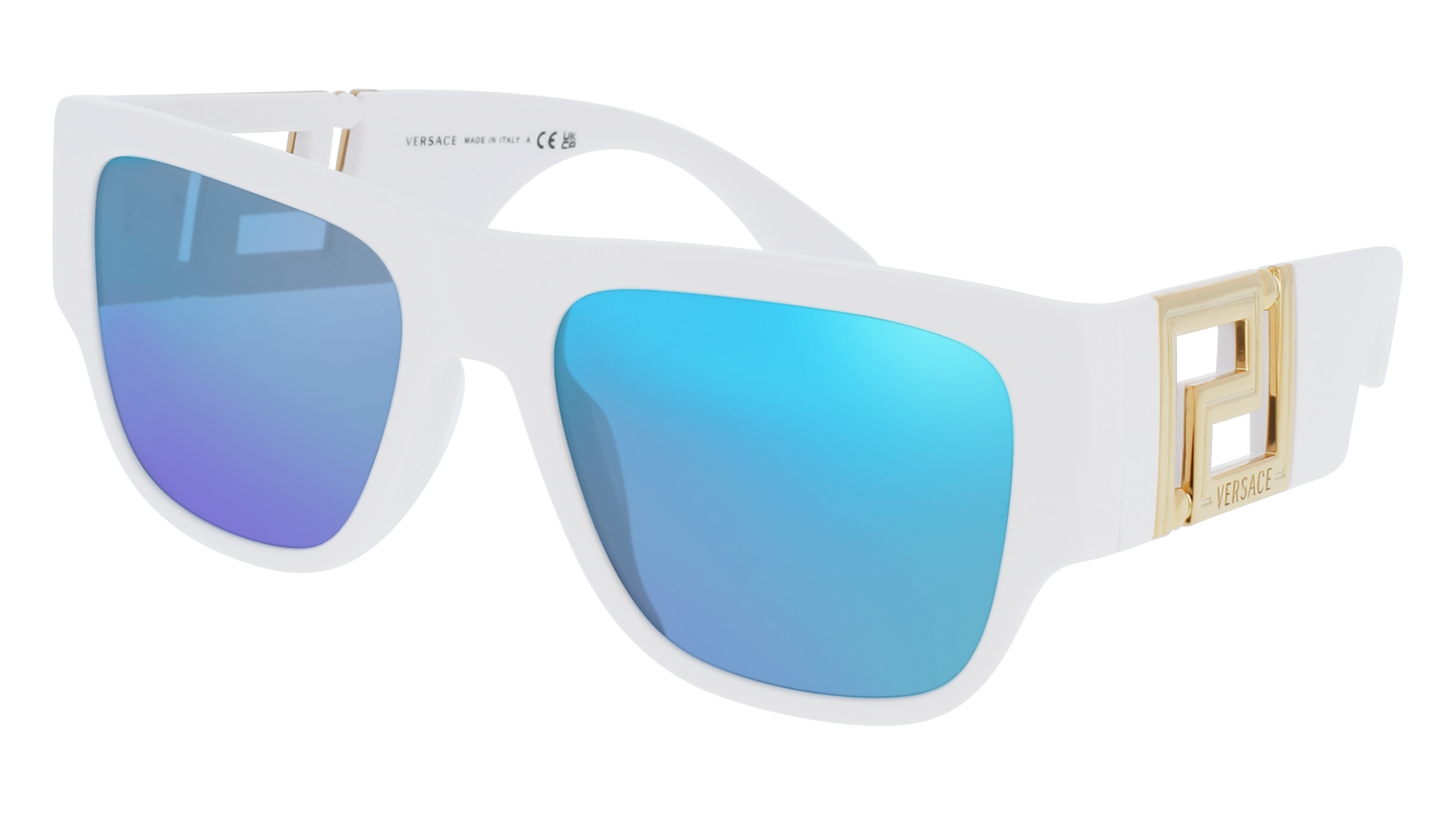 White, Blue-Mirrored