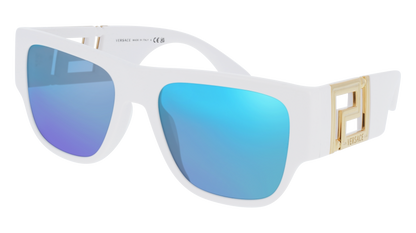 White, Blue-Mirrored