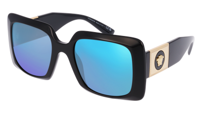 Black, Blue-Mirrored