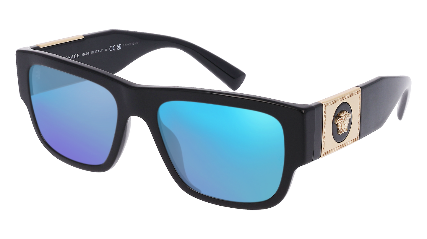 Black, Blue-Mirrored