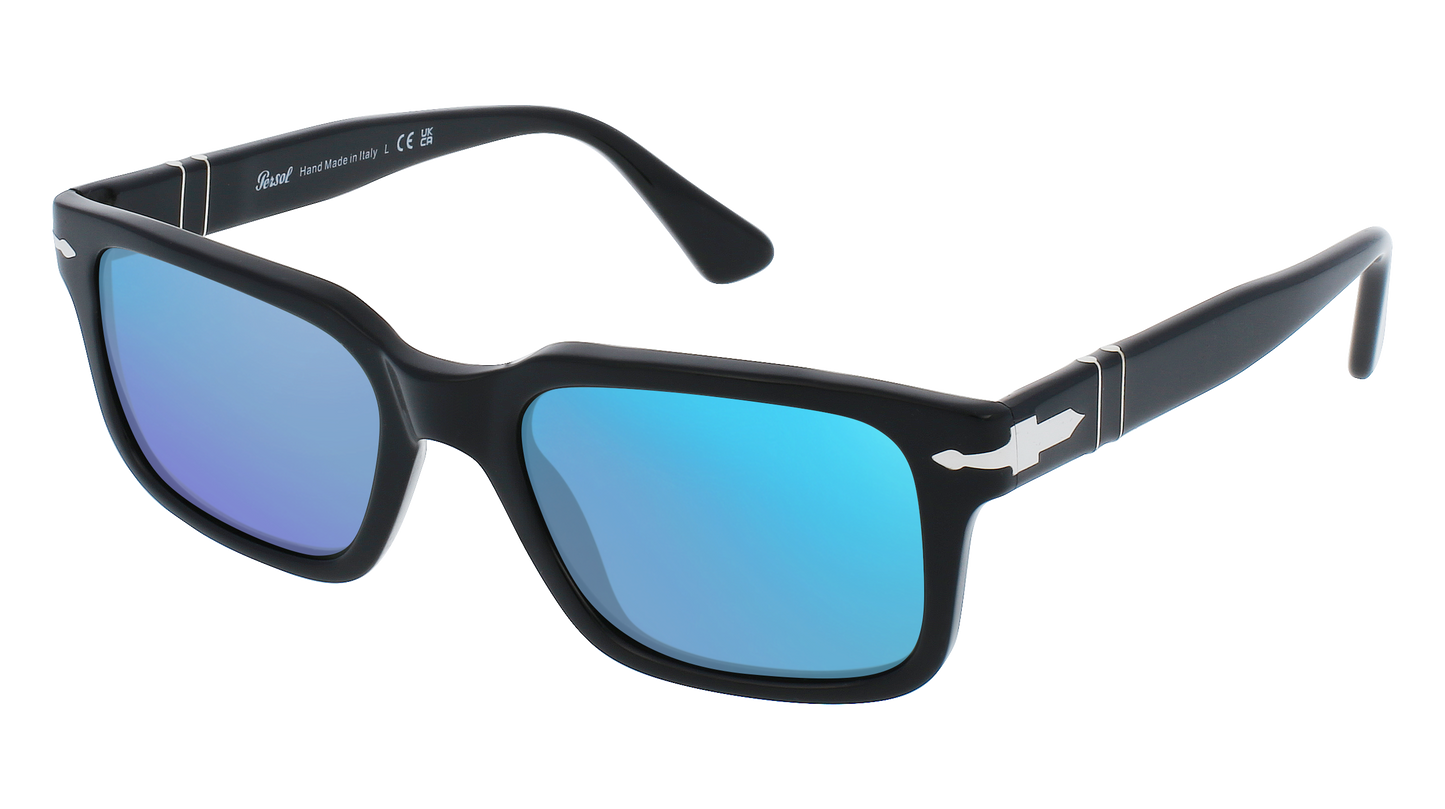 Black, Blue-Mirrored