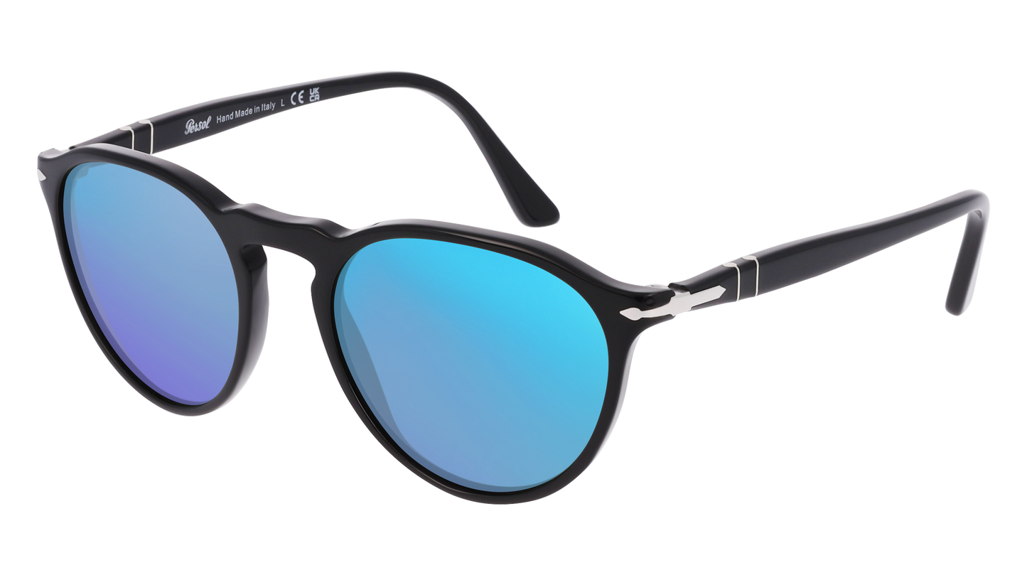 Black, Blue-Mirrored