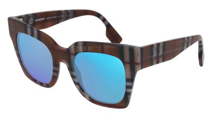 Brown Check, Blue-Mirrored
