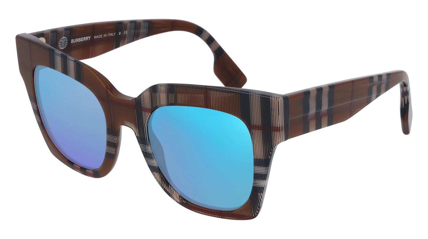 Brown Check, Blue-Mirrored