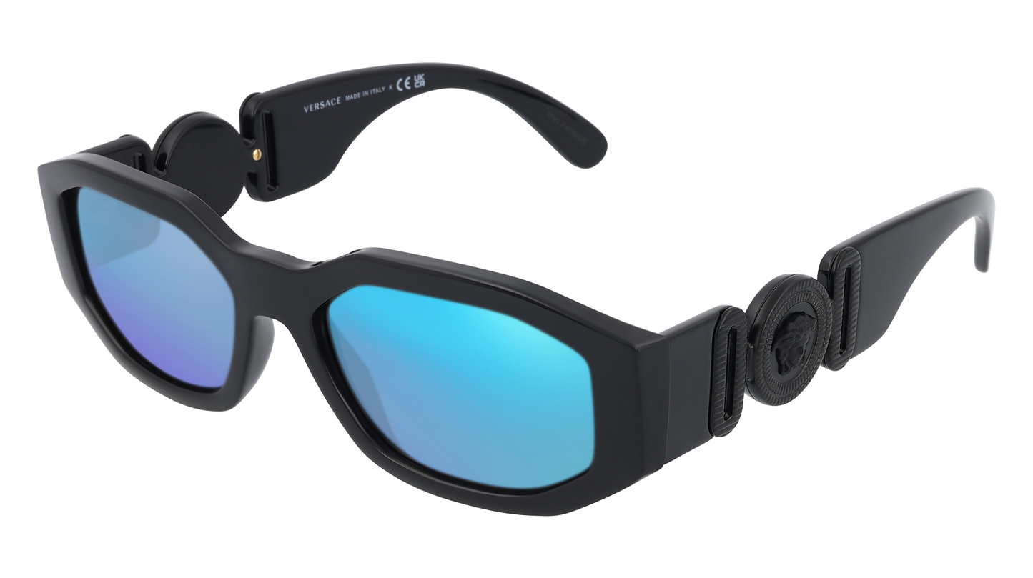 Black, Blue-Mirrored