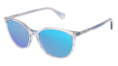 Shiny Striped Blue Brown, Blue-Mirrored