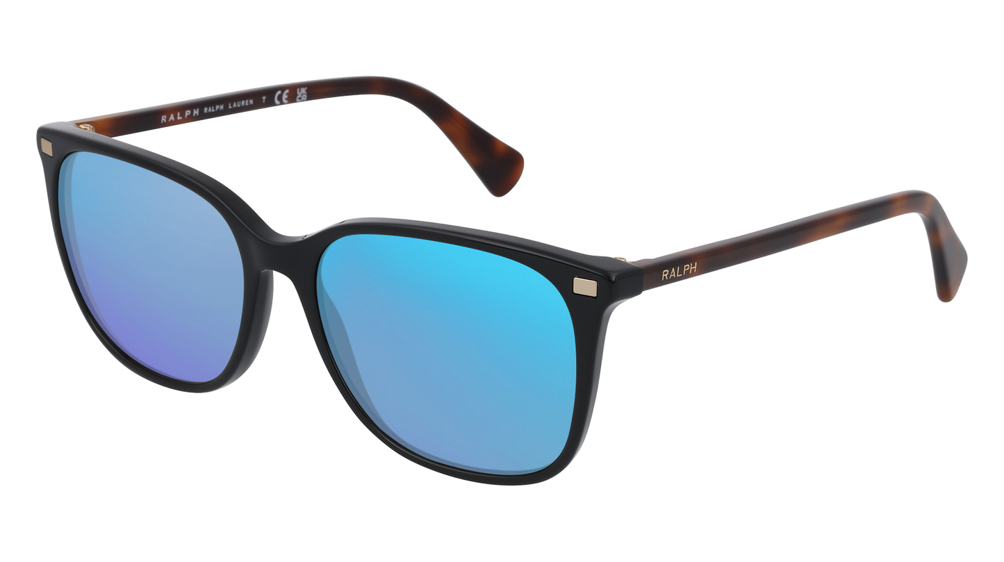 Shiny Black, Blue-Mirrored