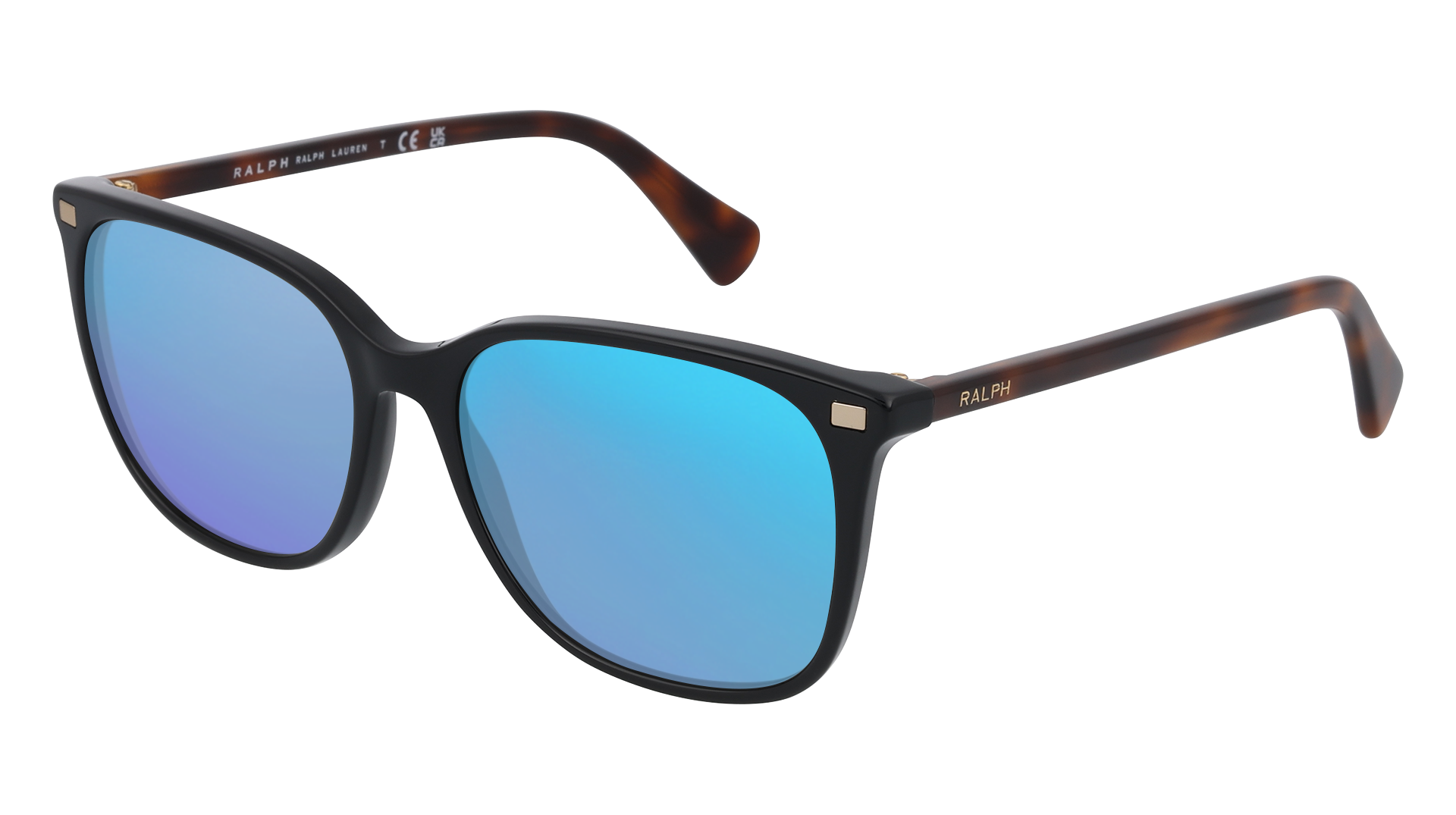 Shiny Black, Blue-Mirrored