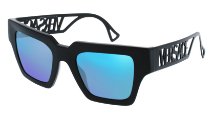 Black, Blue-Mirrored