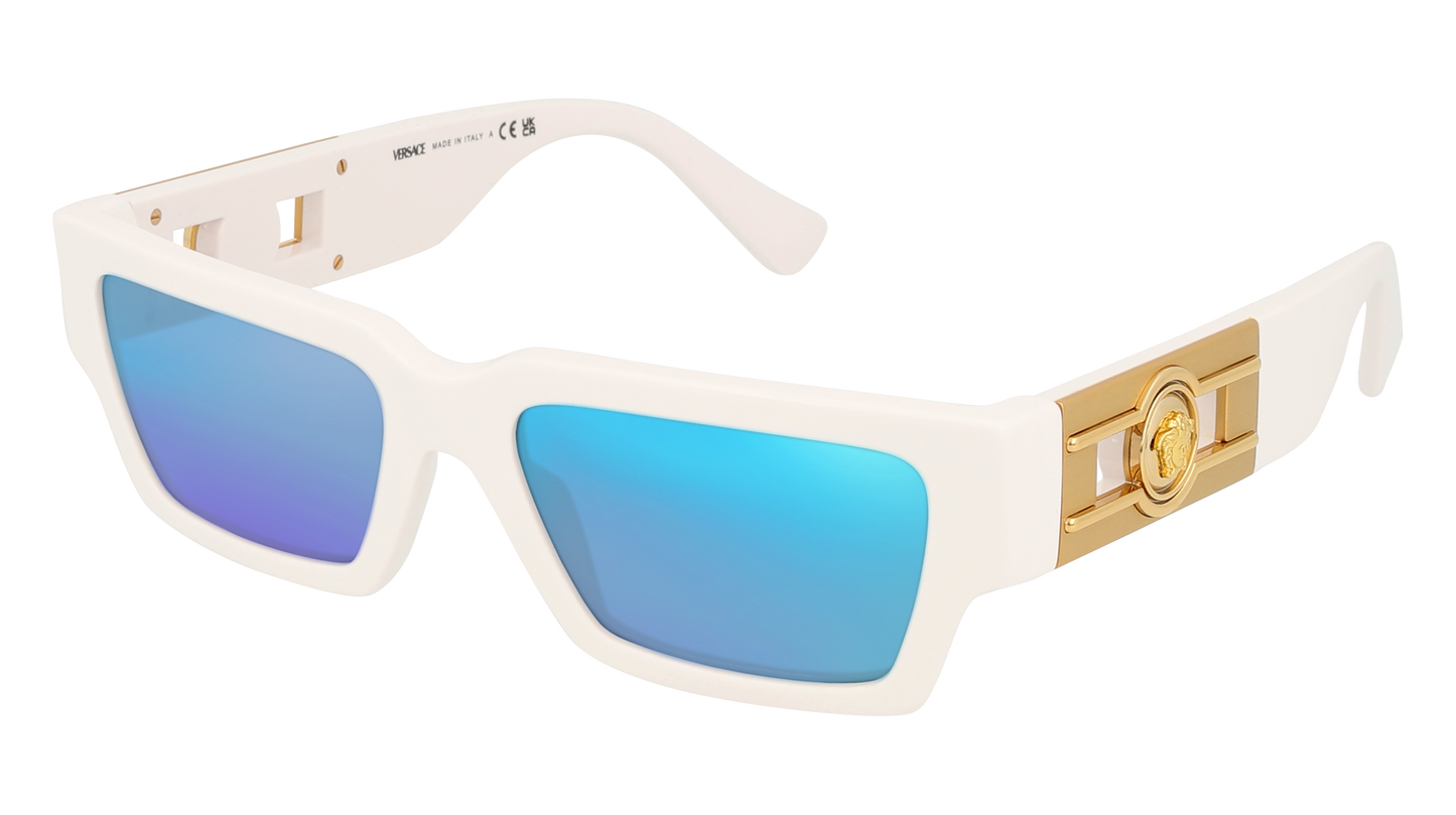 White, Blue-Mirrored