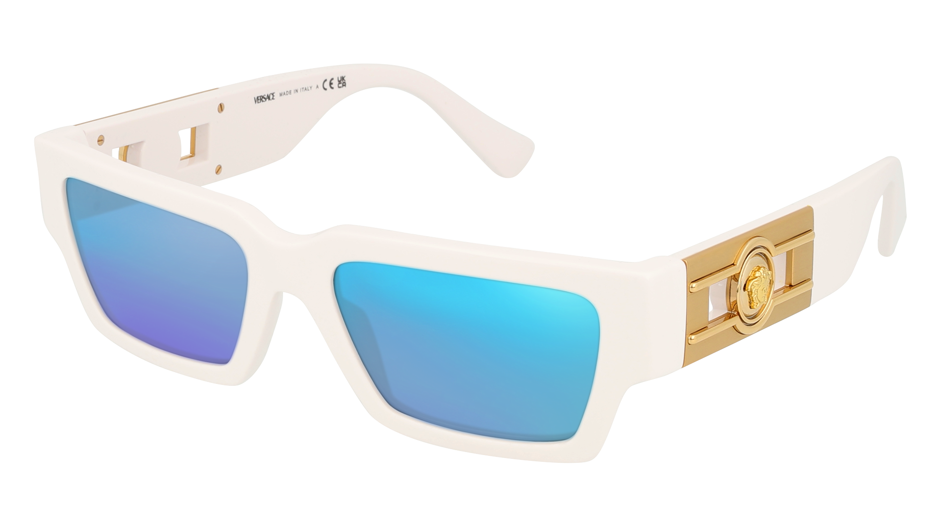 White, Blue-Mirrored